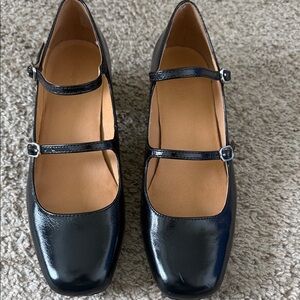 Madewell Black Double-Strap Mary Jane Flats